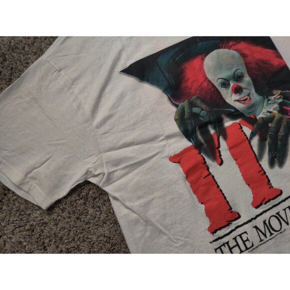 IT The Movie Shirt Adult Mens Medium White Red Evil Clown Short Sleeve - Picture 8 of 16